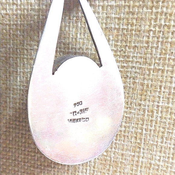 ORANGE RHODOCHROSITE STONE & STERLING NECKLACE - Picture 4 of 6